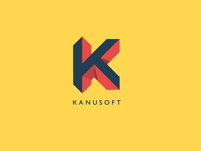 Kanusoft final agency architectural architecture block geometric k letter simple software sturdy yellow