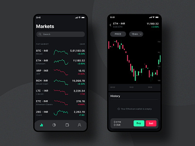 Buy & Sell - Cryptocurrency blockchain crypto crypto currency crypto wallet dark design interface ui ux