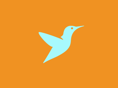 Hummingbird bird blue logo orange unused