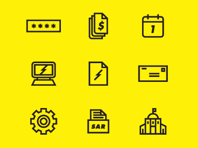 Financial Aid Process Icons icons