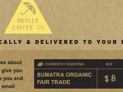 Brolly Coffee Website brown coffee paper seattle typography website yellow
