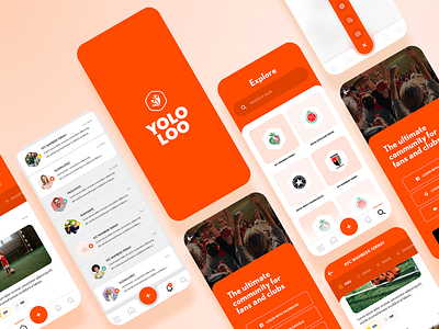 Yololoo app mobile orange soccer ui ux