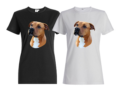 Pit Bull T Shirt art design digital dog high detail illustration painting photoshop pit bull print on demand t shirt