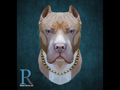 Pit Bull Terrier High Detailed Illustration