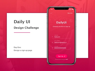 Daily UI Design Challenge Day 1 1 dailyui dayone designchallenge