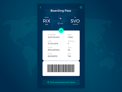 Daily UI 24 Boarding Pass app boarding pass dailyui designchallenge flight interface sketch ui ux web web design