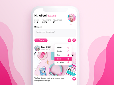 Daily Ui 27 Dropdown app challenge daily dailyui interface pink sketch ui ux ios