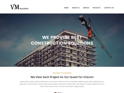 VM Builders bootstrap4 construction company construction company website html 5 photoshop ui ux design website design