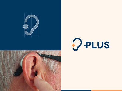 Plus Hearing Center brand development brand identity branding center clean concept ear earing exploration graphic design hearing logo logo design logotype mark minimal plus symbol