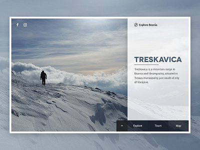 Explore Bosnia - Treskavica bosnia explore minimalism mountain tourism treskavica web webdesign