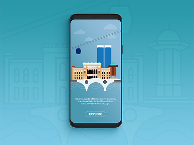 Explore Sarajevo app architecture design explore ilustration mobile sarajevo bosnia tourism visitsarajevo