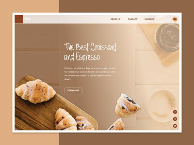 Boutique Mercato Landing Page clean coffee color croissant design designer desktop interface interface design minimal screen typogaphy ui uidesign userinterface ux visual web webdesign website