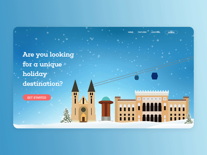 Are you looking for a unique holiday destination? bosnia colors concept design desktop explore gif holidays ilustration sarajevo screen snow snow flake tourism typography ui user interface visual web web page