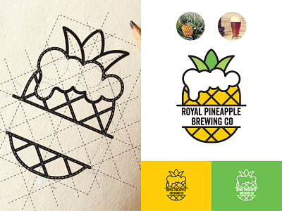 Royal Pineapple Brewing Co - Version 01 beer brand branding colors construction craft design hawaii idea illustration inspiration logo logo a day logo design logotype minimalism pineapple symbol typogaphy