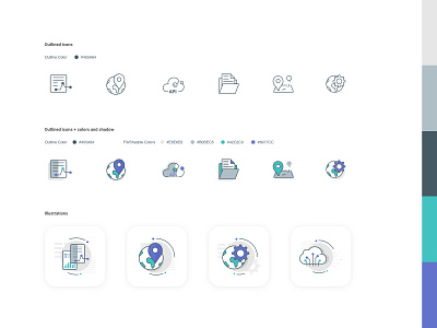 Icons/Illustrations for digital product&website app branding colors dashboard digital design digital product filled icon geographic guidelines icon icons illustrations motives outline icon product design shadow style ui user inteface website