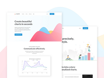 Layout&Illustrations for Charts Website chart colors concept exploration gradient illustrations landing landing page ui layout typography ui userinterface ux web webdesign website website design work