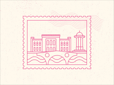 Stamp Stickers from My Hometown! brand branding city challenge design draw dribbble dribbble color dribbbleweeklywarmup exploration graphic illustration minimal myhometown objects outline style sarajevo stamp visual weekly warm up welcome