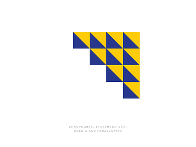 25 November, Statehood Day, Bosnia and Herzegovina bosnia bosnia and herzegovina branding branding design concept exploration flag form geometric geometry illustration logo minimal design minimalism national national day pattern statehood symbol