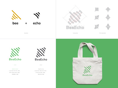 BeeEcho Logo Design app bee branding clean concept design echo ecologic exploration graphic design icon iconography identity lines logo logo design modern symbol typogaphy visual