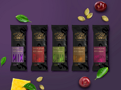 Energy Bar "FitSeed" branding design food fruit logo pack packaging