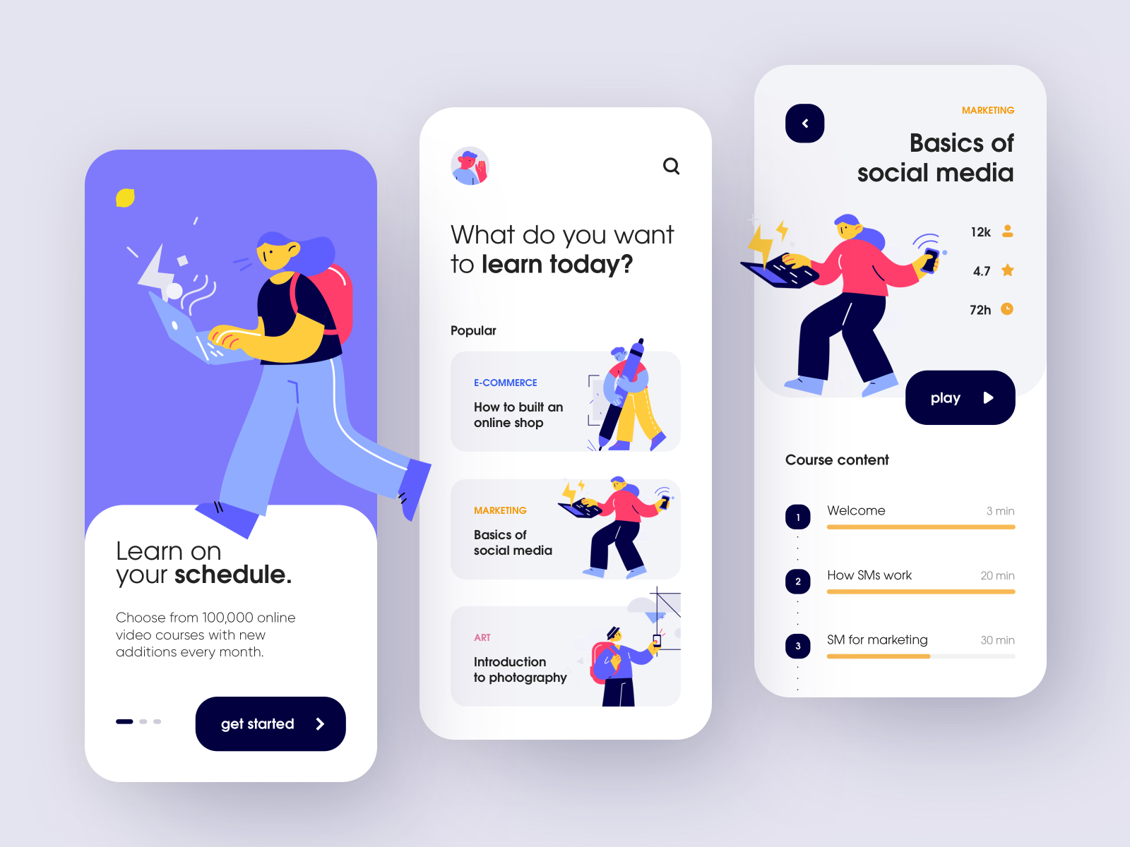 Online learning app by Beatrice Castaldo on Dribbble