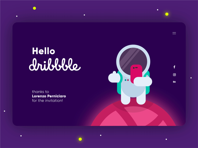 Hello Dribbble! animation debut design first gif invitation shot ui