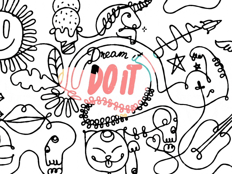 drawings of the word dream
