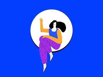 Moon Girl design illustration vector