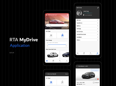 RTA MyDrive Application android app application car service app showroom ui uidesign ux xd xd design