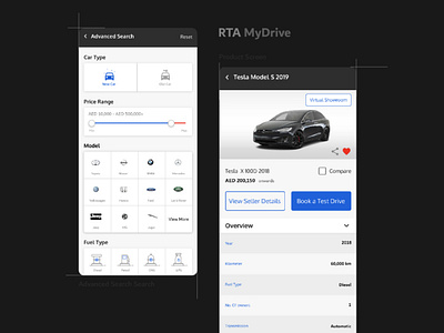 RTA MyDrive Application application application design branding car deisgn graphic mobile mobile app mobile app design mobile design mobile ui search ui uidesign