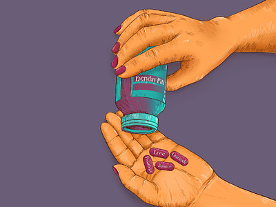 Everyday Pill design fingers graphics gratitude hands illustration love medicine medicines pills positivity ui uxui