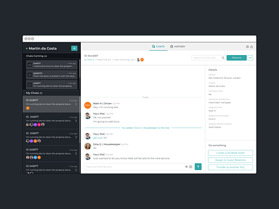 Internal chat for operation agents chat ui ux