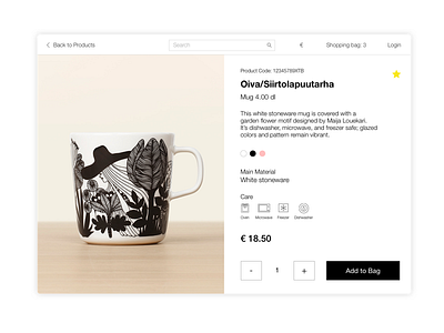 Daily UI #012 -- E-Commerce Shop (Single Item) buying dailyui ecommerce marimekko shop