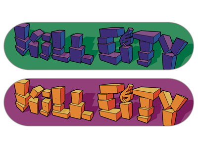 Kill City Skateboards deck design (colours 2) boxes deck killcity skate skateboard
