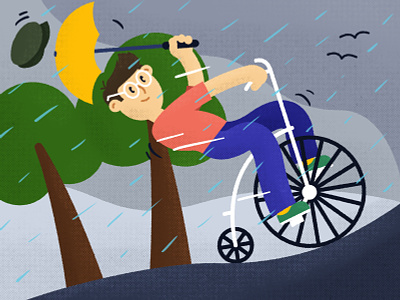 World Bicycle Day 2d adobe illustrator beat tones bike character cycling fit graphic design healthy illustration netherlands office rain sport umbrella weather world bicycle day