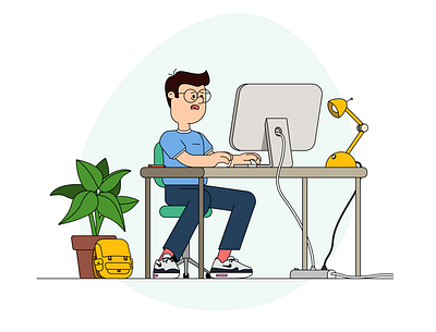 Wearying workdays 2d adobe illustrator air max animation character course graphic graphic designer illustration markus motion design office sneakers tired work working