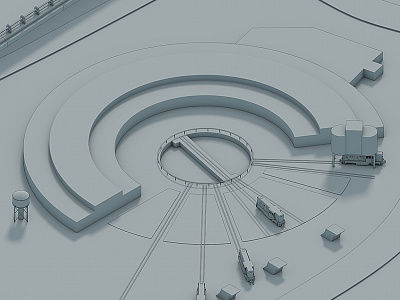 Roundhouse Park Map (WIP) 3d c4d isometric map