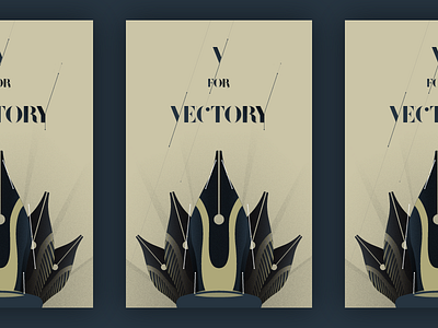 V for Vectory poster stencil type typography vector