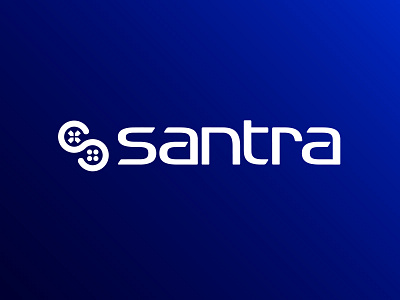 Santra logo blue game game cafe game club logo santra white