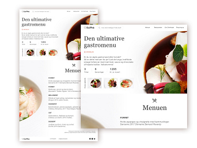 Mockup for a restaurant menu page design restaurant ui webpage design