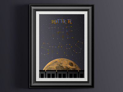 Shoot For The Stars inspirational poster quote stars