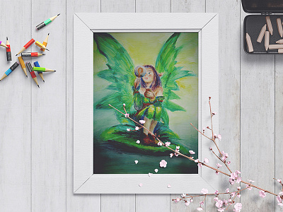 Fairytale fairy illustration watercolor