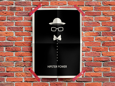 Hipster Power black and white hipster minimal minimalist poster