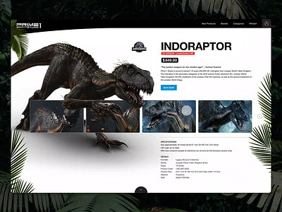 Prime One Studio - Store adobexd dinosaurs interface jurassik world prime one studio ui ux web interface