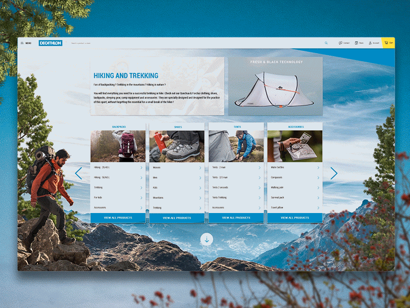 Hiking & Trekking motion animation ui userinterfacedesign userinterfaces ux web interface