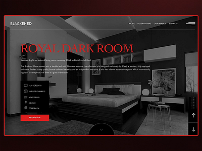 Royal Dark Room hotel booking interface invision studio invisionapp invisionstudio ui ux web interface
