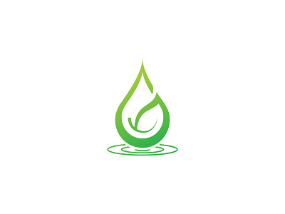 Green Water Drop Logo design drop environment green healthy logo water