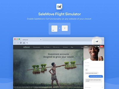 SaleMove Flight Simulator chat chrome extension cx hotkeys instructions salemove ui video engagement