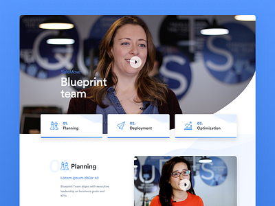 SaleMove Blueprint Customer Success blueprint cx hero landing page salemove ui ux video website