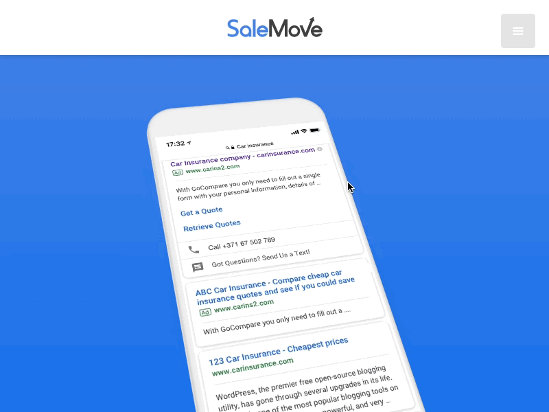 SaleMove SMS Messaging customer experience cx interaction landingpage messaging mobile salemove sms ux
